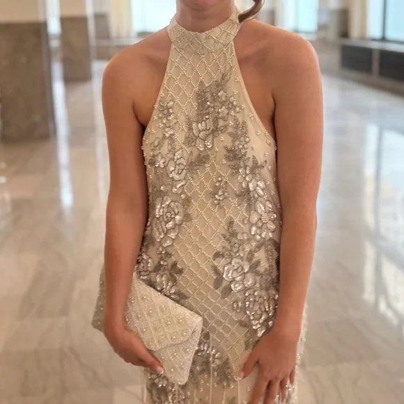 ASOS Beaded Feathered Dress - Picture 7 of 8